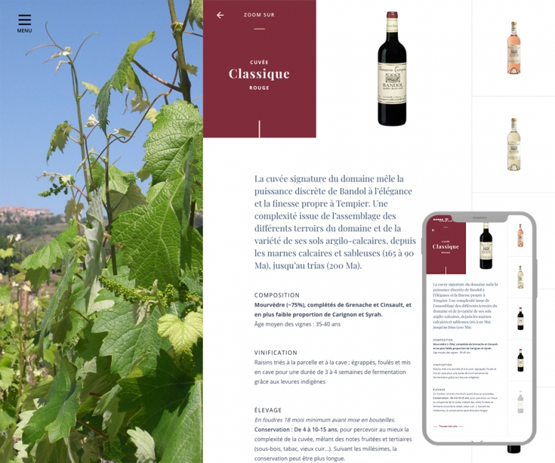 Site internet domaine viticole