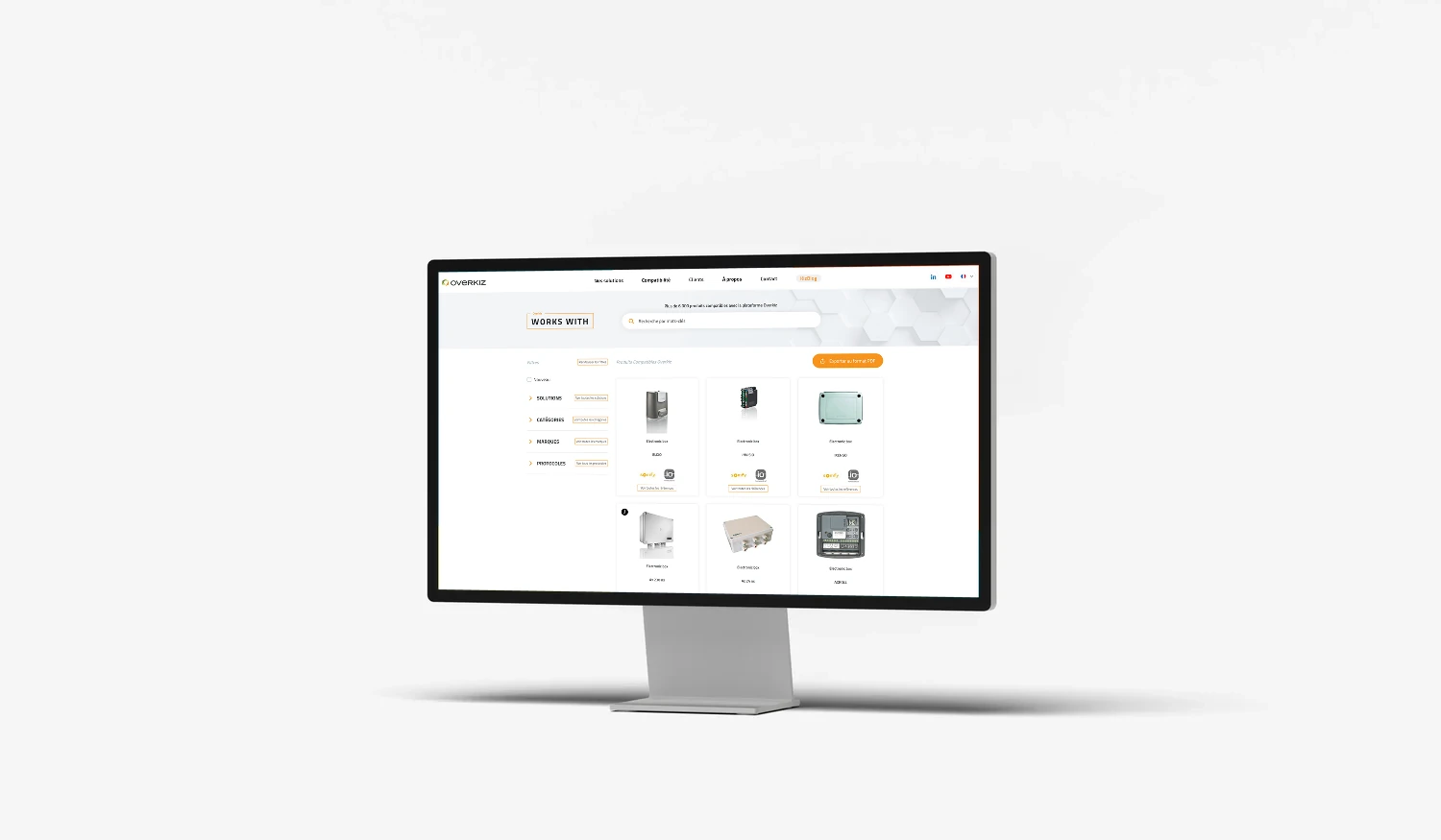 Site internet de l'outil Compatibility by Overkiz dans un ordinateur