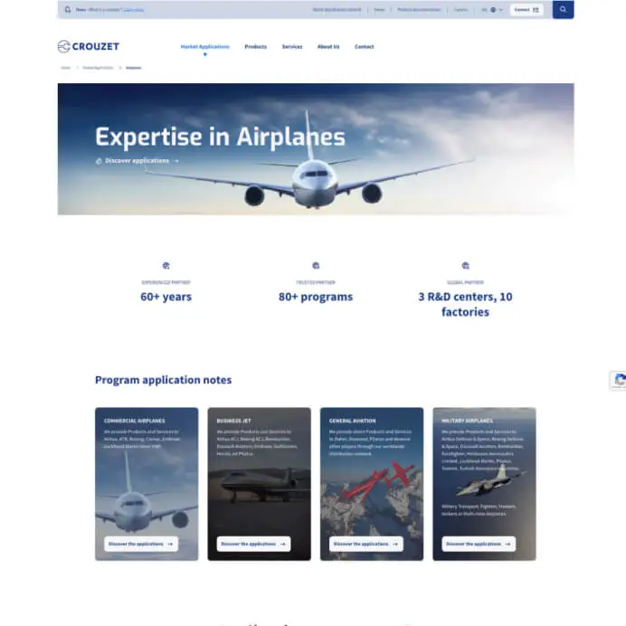 creation site internet industrie aeronautique