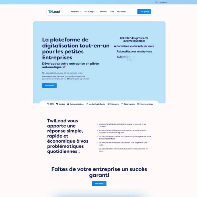creation site web saas twilead