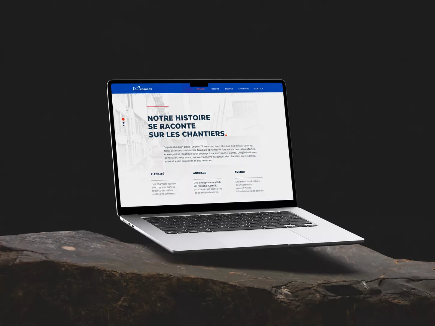 Aperçu du site internet de Legros TP.